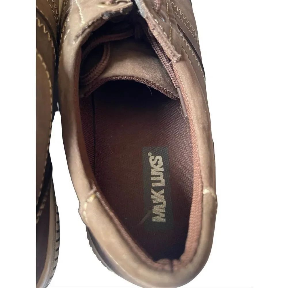 Muk Luks Mens Brown Leather Lace Up Casual Nick Fashion Sneakers Shoes Size 9 - Picture 9 of 9